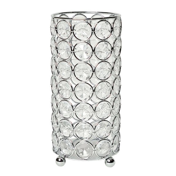 Elegant Designs Elipse Crystal and Chrome 6.75 Inch Candle Holder HG1002-CHR